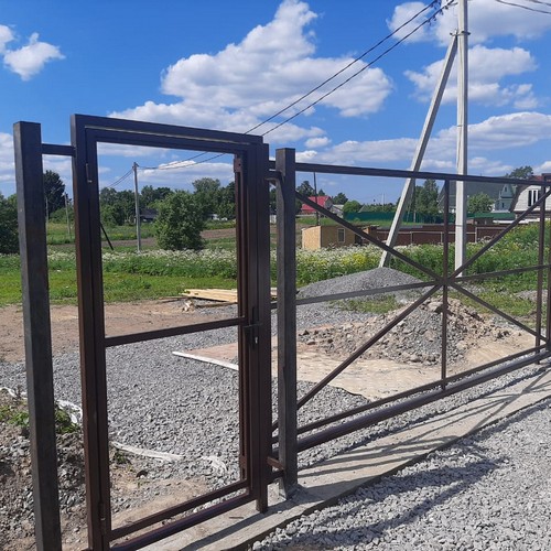 фото основания для откатных ворот без кирпичных столбов
