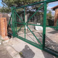 Фото Монтаж Ворот откатных с калиткой из 3Д Сетки. СНТ Предпортовец, ул. Главная 2020г. ЕвроСистемы