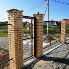 Фото Каркас ворот с калиткой. Старые Медуши 2020г. ЕвроСистемы