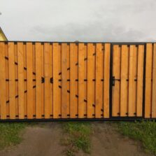 Фото Откатные ворота из деревянного штакетника. Дятлицы 2018г. ЕвроСистемы