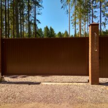 Фото Откатные ворота c профлистом. СНТ Заозерное 2020г. ЕвроСистемы