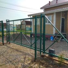 Фото Откатные ворота и Калитка с 3Д Сеткой. Малое Карлино ул. Клеверная 150. 2021г. ЕвроСистемы